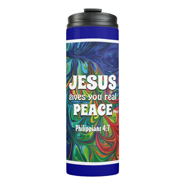 HIPPIE RETRO PSYCHEDELIC Scripture Personalised Thermal Tumbler (Front)