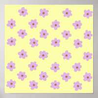 Hippie Retro Purple Yellow Flower Y2K Pattern