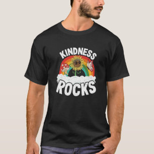 Hippie Retro Teacher Anti Bullying Rainbow Kindnes T-Shirt