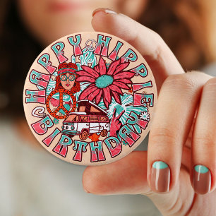 Hippie Retro Vintage Colors Birthday 7.5 Cm Round Badge