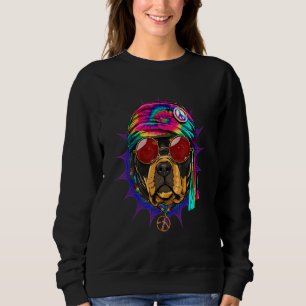Hippie Rottweiler Tie Dye Peace Sign Psychedelic D Sweatshirt