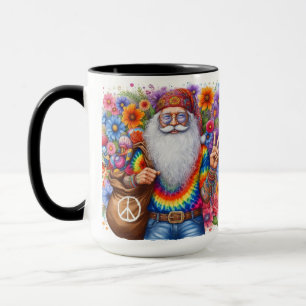 Hippie Santa Christmas Coffee Mug Cup