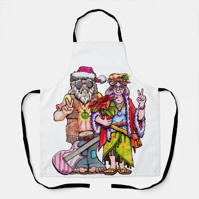 Hippie Santa Couple Apron (Front)