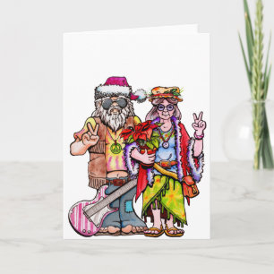 Hippie Santa Couple Card