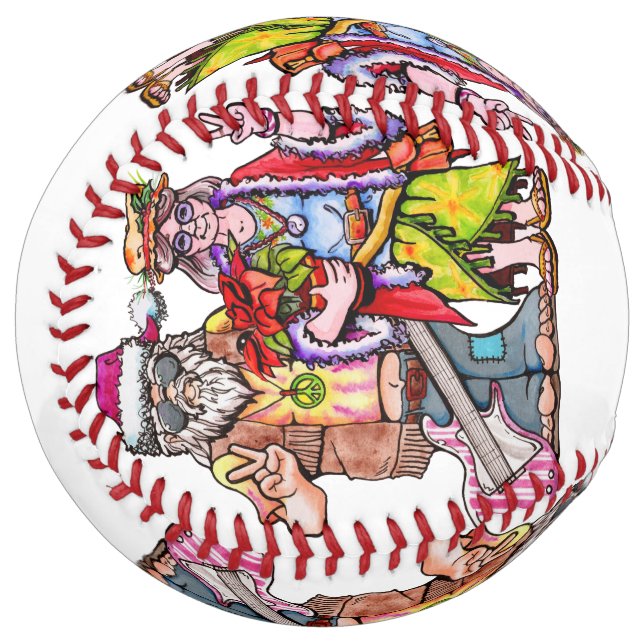 Hippie Santa Couple Softball (Front Left)