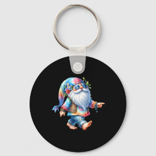 Hippie Santa Graphic For Women Men Kids Christmas Key Ring