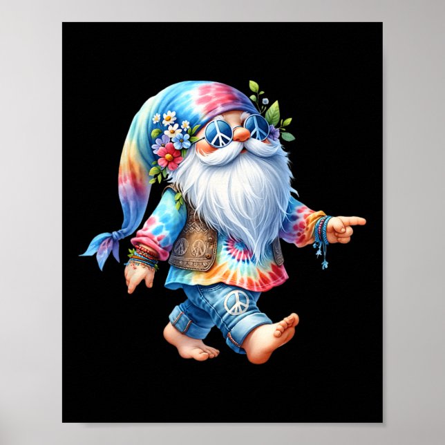 Hippie Santa Graphic For Women Men Kids Christmas  Poster (Front)