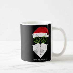 Hippie Santa Groovy Peace Sign Funny Christmas Coffee Mug
