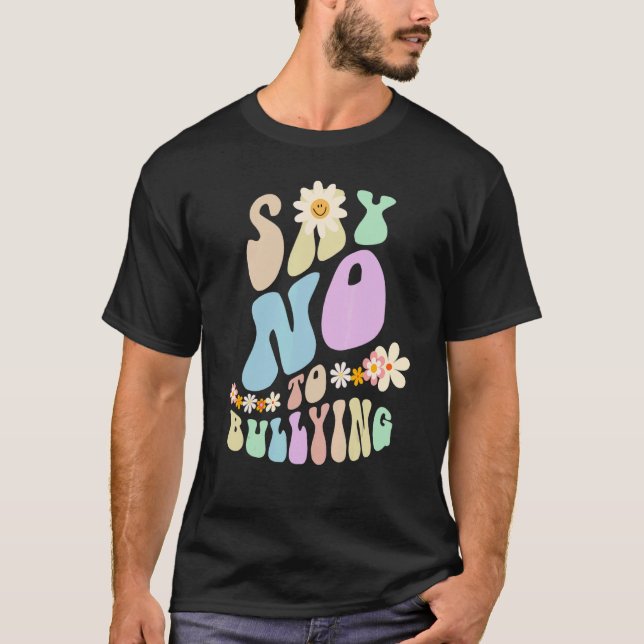 Hippie SAY NO TO BULLYING Retro Stop Bullying Choo T-Shirt (Front)