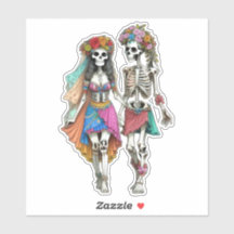 Hippie Skeleton Couple