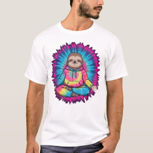 Hippie Sloth Peace Sign Tie-Dy T-Shirt