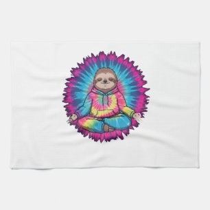 Hippie Sloth Peace Sign Tie-Dy Tea Towel
