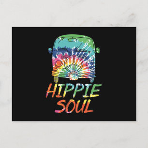 Hippie Soul Microbus Van Hippie Lifestyle Hippie Announcement Postcard
