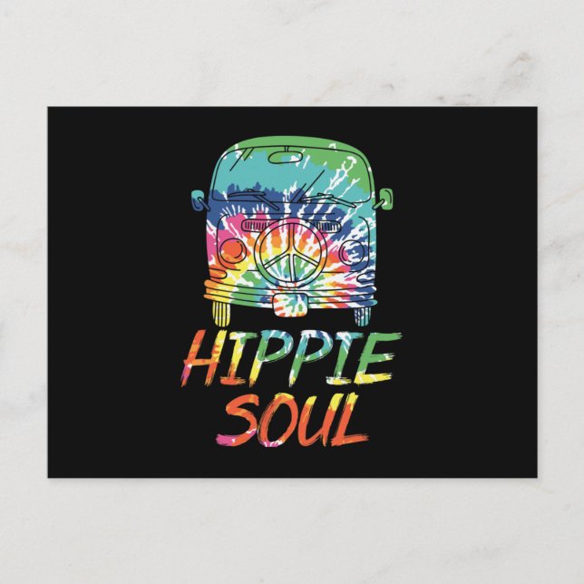 Hippie Soul Microbus Van Hippie Lifestyle Hippie Announcement Postcard (Front)