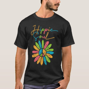 Hippie Soul Peace Flower Retro Floral Hippi Hippy T-Shirt