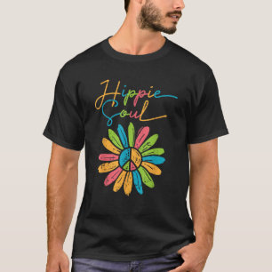 Hippie Soul Peace Flower Retro Floral Hippi Hippy T-Shirt