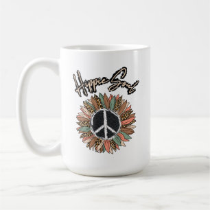 Hippie Soul Peace Sign Sunflower Coffee Mug