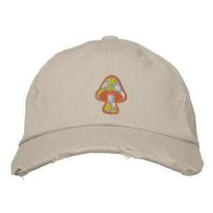Hippie Stars Mushroom Embroidered Hat