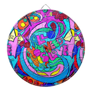 hippie style colourful dart boart dartboard