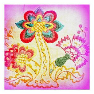 hippie-style groovy pink palm tree perfect poster