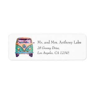 Hippie Summer Beach Wedding Return Address Label