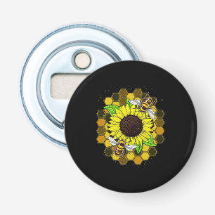 Hippie Sunflower Bees Bottle Opener
