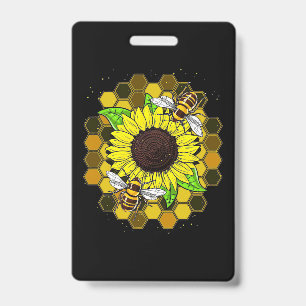 Hippie Sunflower Bees ID Badge