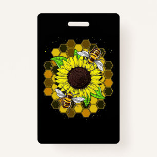 Hippie Sunflower Bees ID Badge