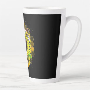 Hippie Sunflower Bees Latte Mug