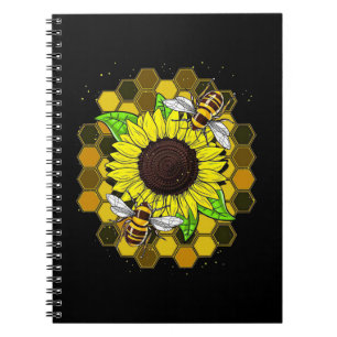 Hippie Sunflower Bees Notebook