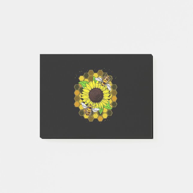 Hippie Sunflower Bees Post-it Notes (Front)