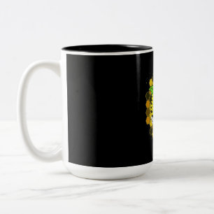 Hippie Sunflower Bees Two-Tone Coffee Mug