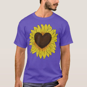 Hippie Sunflower Lover Florist Heart Yellow Sunflo T-Shirt