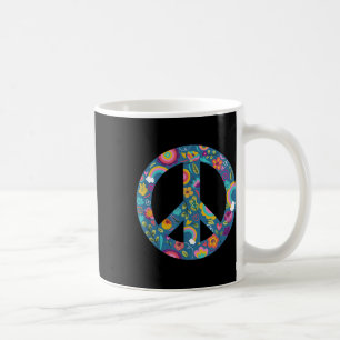 Hippie Symbol Peace Anti-war Logo Floral Peace Sig Coffee Mug