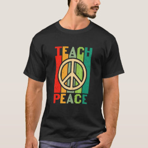 Hippie Teach Peace Colourful Retro T-Shirt