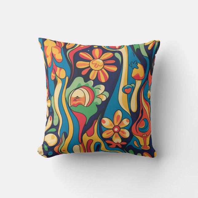Hippie Throw Pillow (Front)