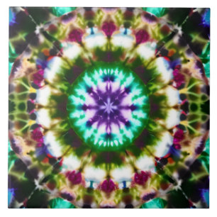 Hippie Tie-Dye Ceramic Tile