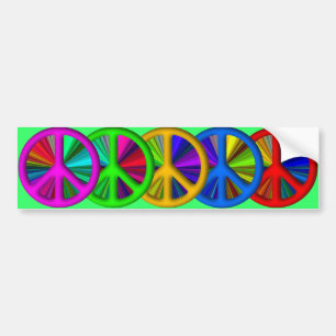 Hippie Trippy Peace Sign Bumper Sticker
