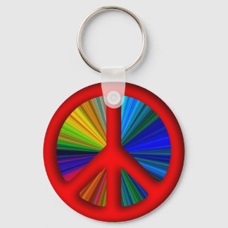 Hippie Trippy Peace Sign Key Ring