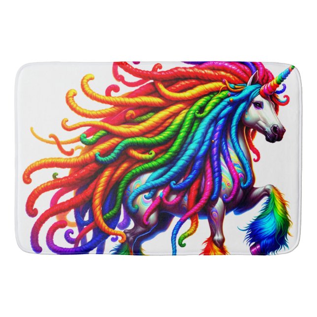 Hippie Unicorn Bath Mat (Front)