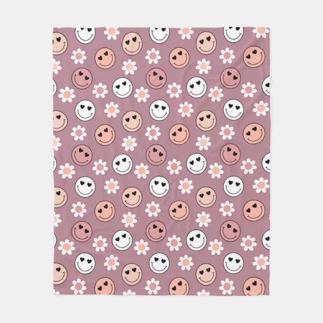 Hippie Valentines Day Fleece Blanket (Front)