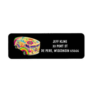 HIPPIE VAN GROOVY Return Address Label