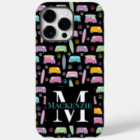 Hippie Van Peace Sign Trippy Monogram
