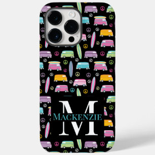 Hippie Van Peace Sign Trippy Monogram Case-Mate iPhone 14 Pro Max Case