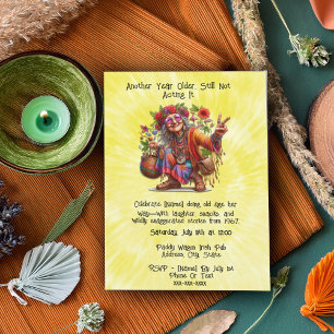 Hippie Vibes Senior Birthday - Groovy Milestone  Invitation