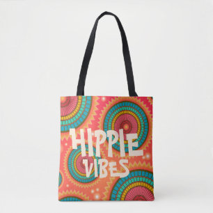 Hippie Vibes vintage retro colors 60s  Tote Bag
