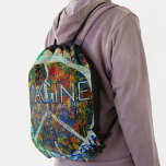 Hippie Wall Art Drawstring Bag<br><div class="desc">Drawstring Backpack. Peace and graffiti.</div>