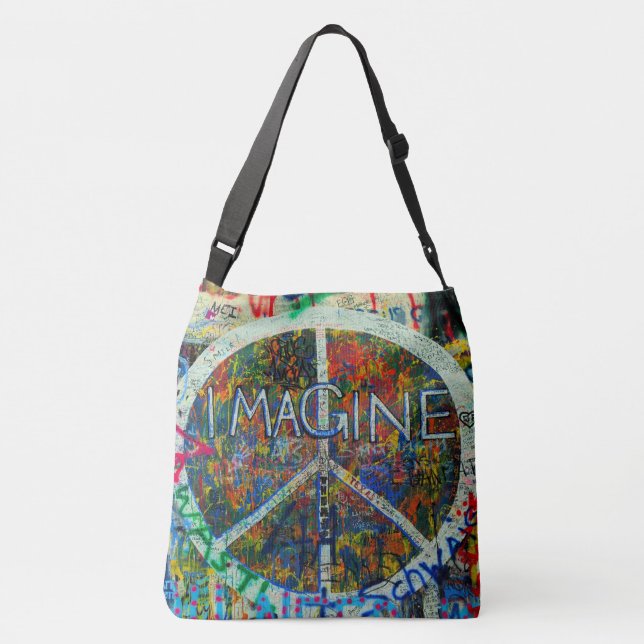 Hippie Wall Art Tote Bag (Back)