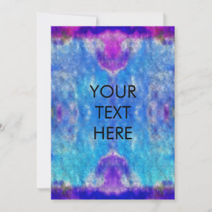 Hippie Watercolor Tie Dye Blank Card Customisable