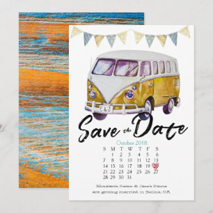 Hippie Wedding Save the Date Invitation